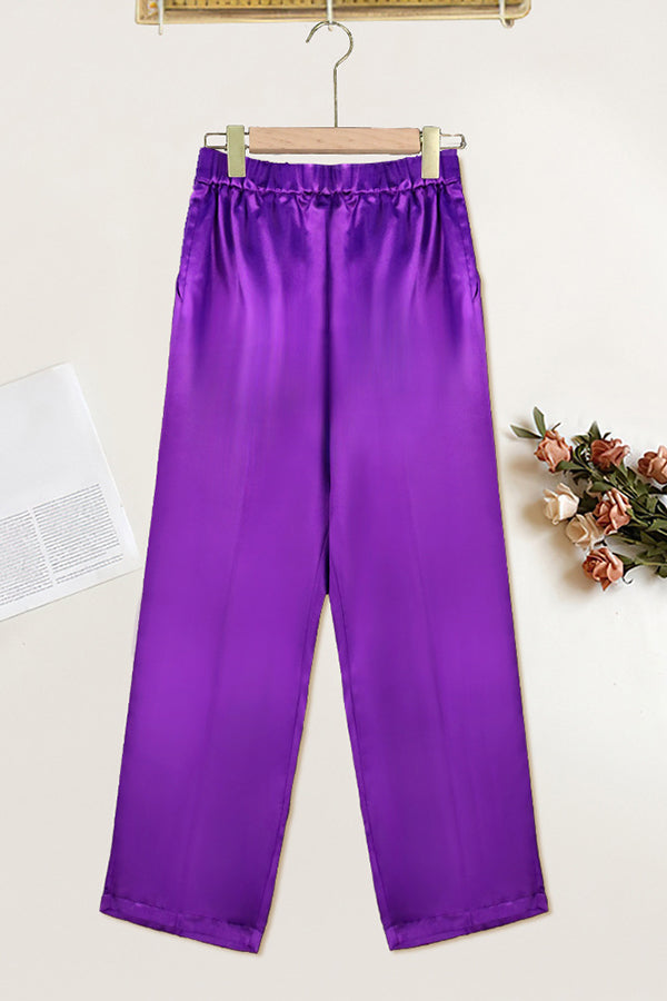 Simple Loose and Comfortable Elastic Waist Straight Pants