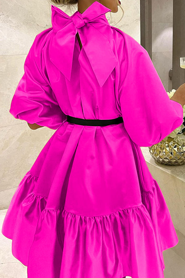 Cute Elegant Bow Puff Sleeve Princess Party Dress