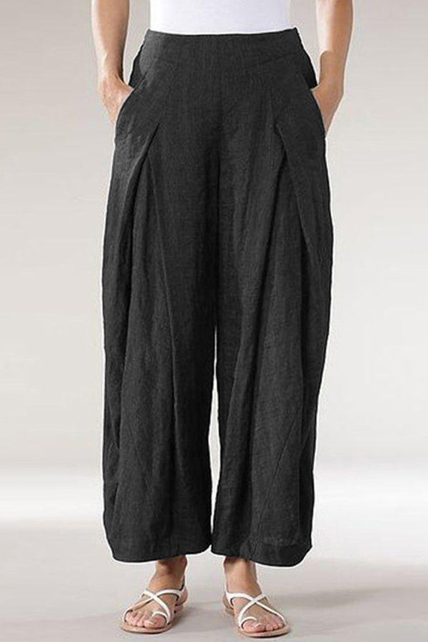 Cotton and Linen Casual Straight Pants