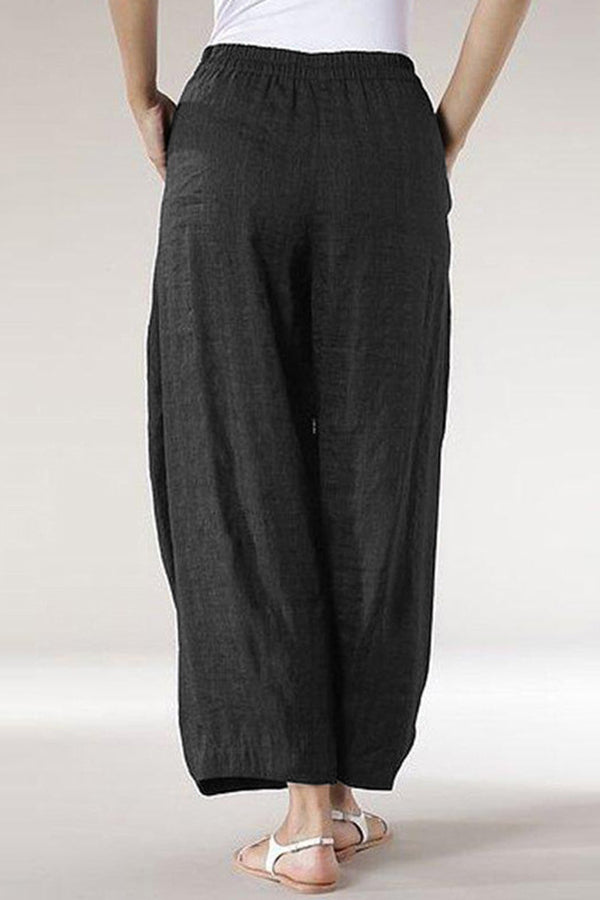 Cotton and Linen Casual Straight Pants