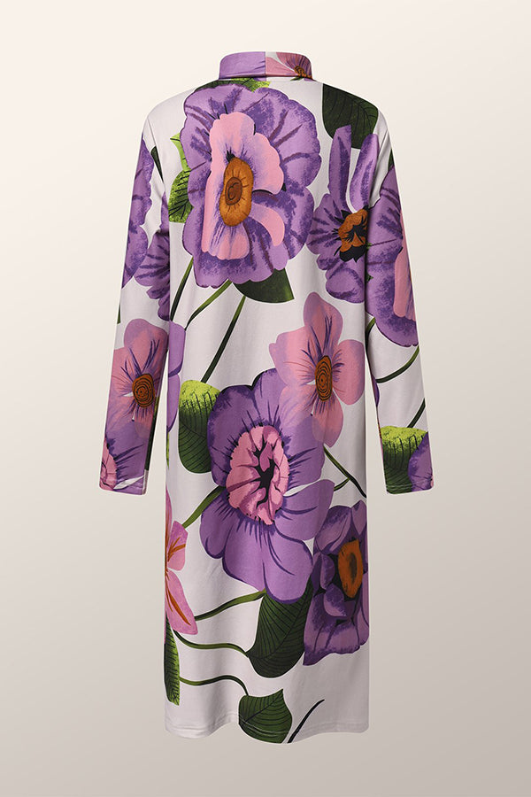 Stay Cozy and Chic with Sweater Dresses Adorned with Floral Designs