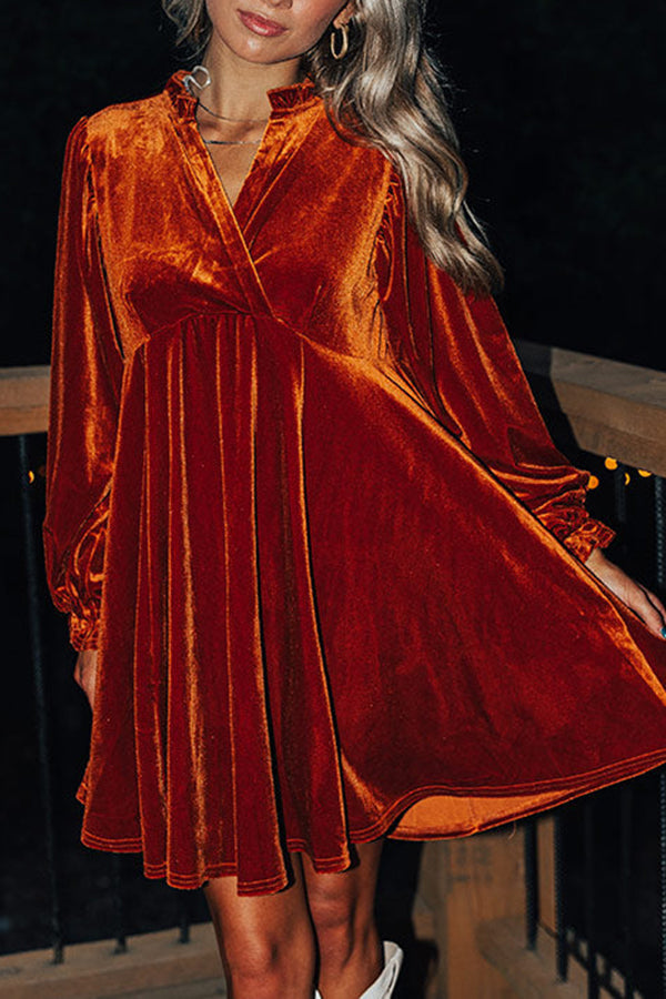 Confidence Is Everything Velvet Dress in Dark Pumpkin