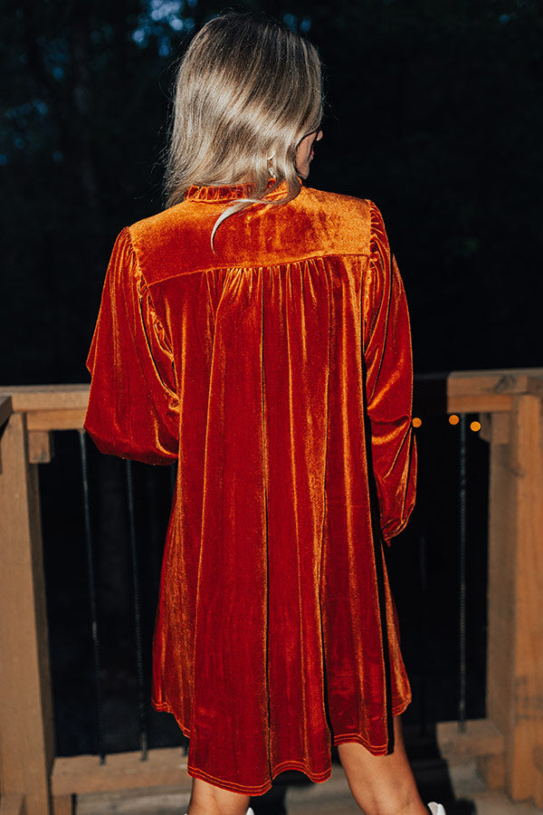 Confidence Is Everything Velvet Dress in Dark Pumpkin