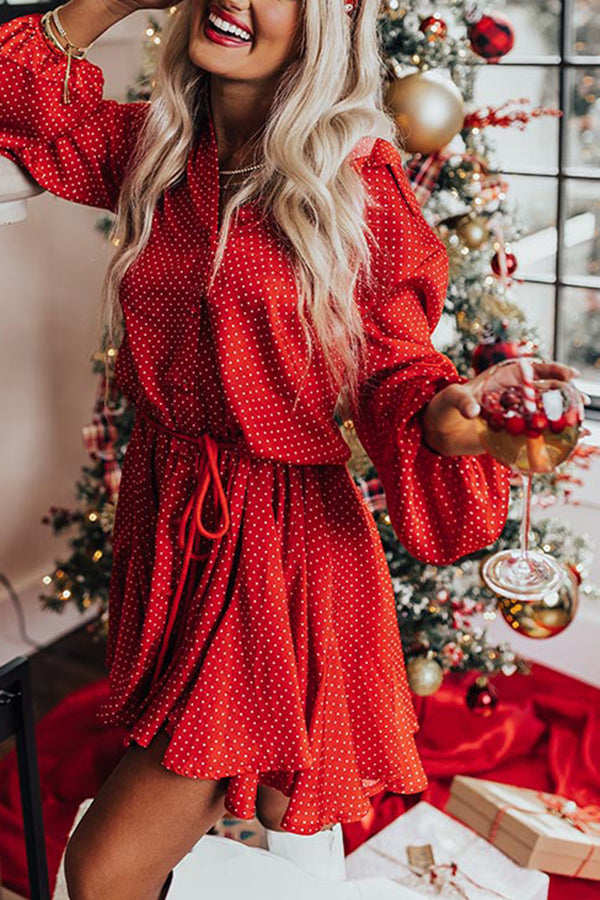 Charming Life Polka Dot Dress in Red