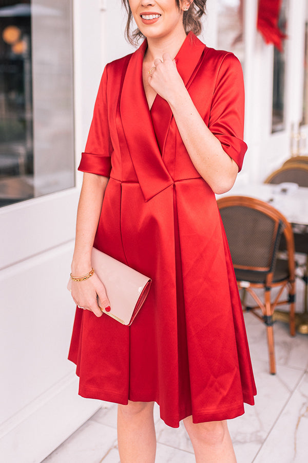 Elegant Classic Christmas Red Dress