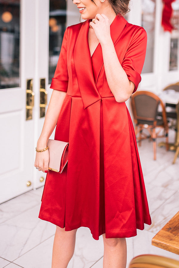 Elegant Classic Christmas Red Dress