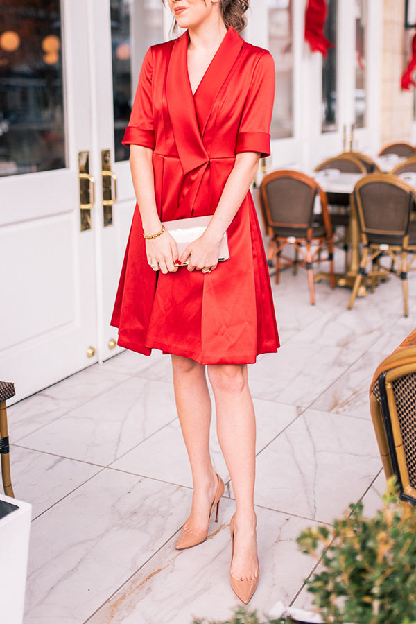 Elegant Classic Christmas Red Dress