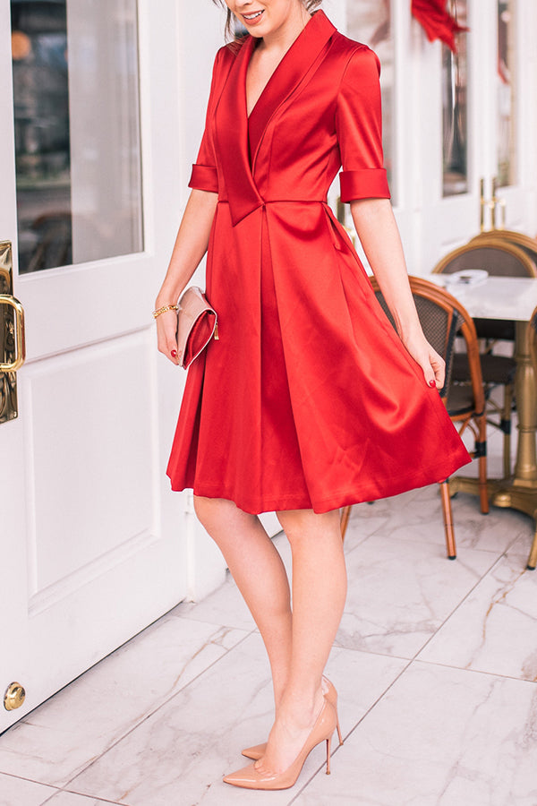 Elegant Classic Christmas Red Dress