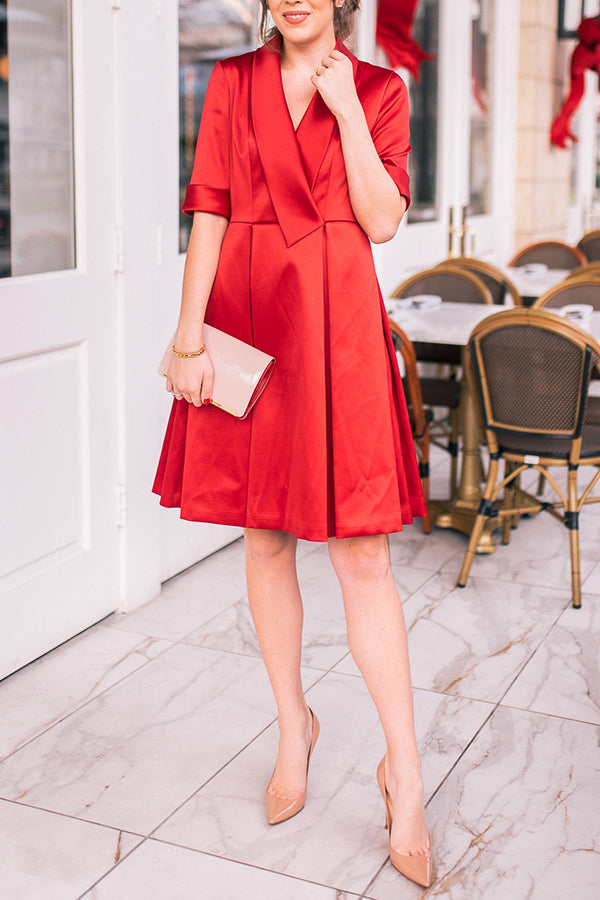 Elegant Classic Christmas Red Dress