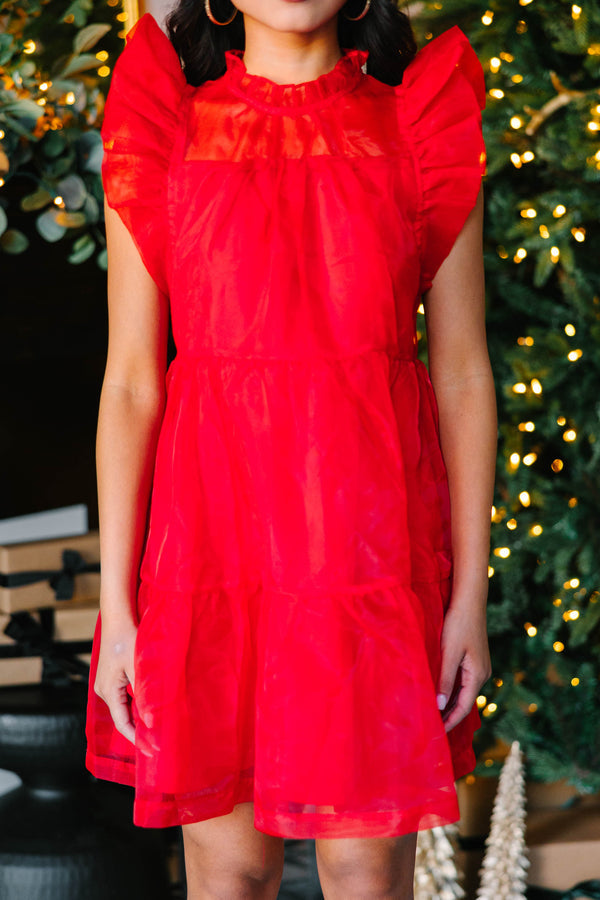 Keep Watch Red Ruffled Dress