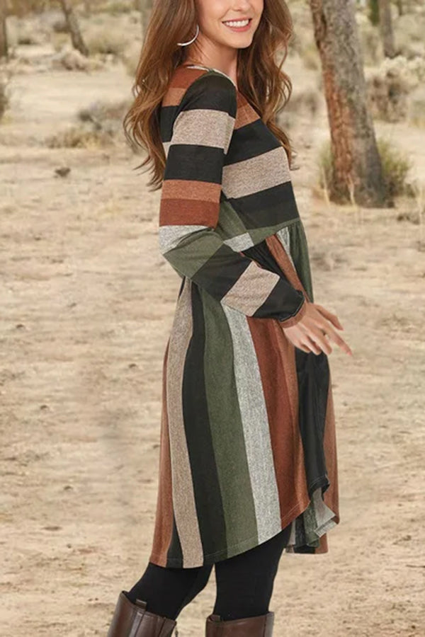 Loose Color Block Dress