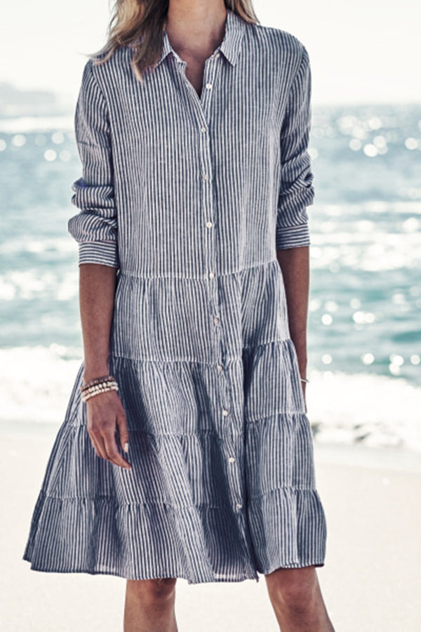 Black And White Striped Shirt Beach Dress