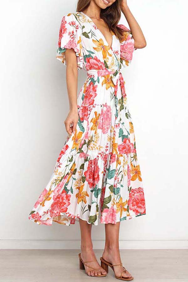 BARKER DRESS - WHITE FLORAL