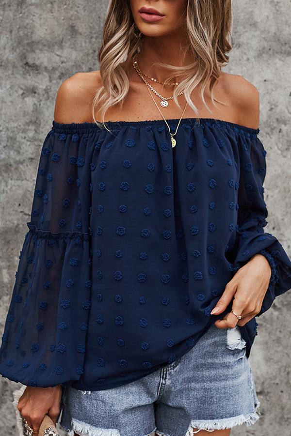 Off-the-shoulder Long-sleeved Loose Shirt