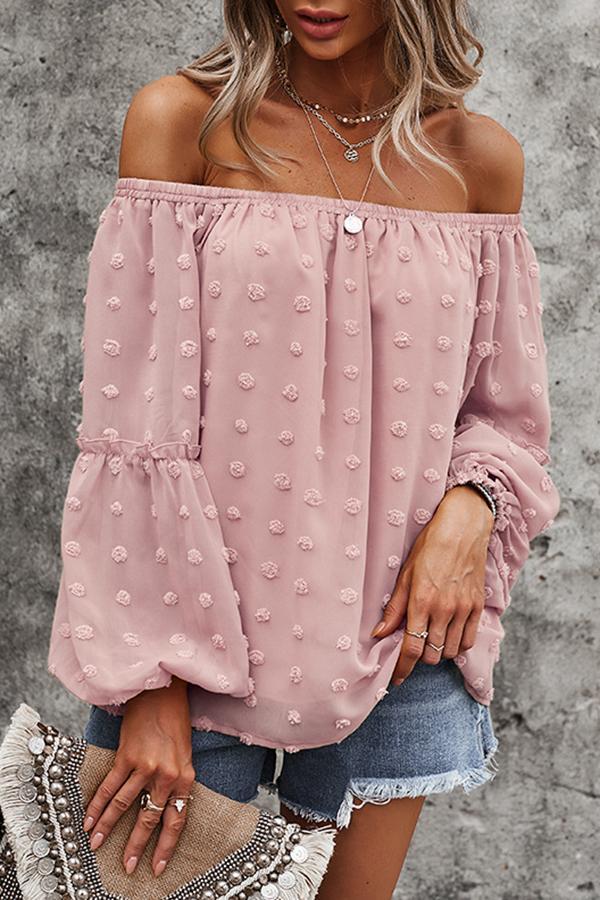 Off-the-shoulder Long-sleeved Loose Shirt