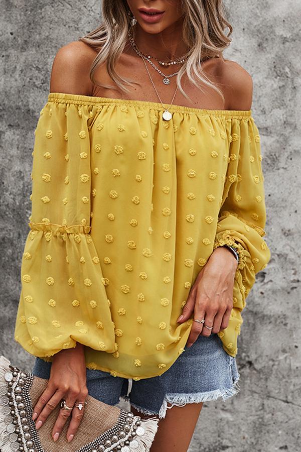 Off-the-shoulder Long-sleeved Loose Shirt