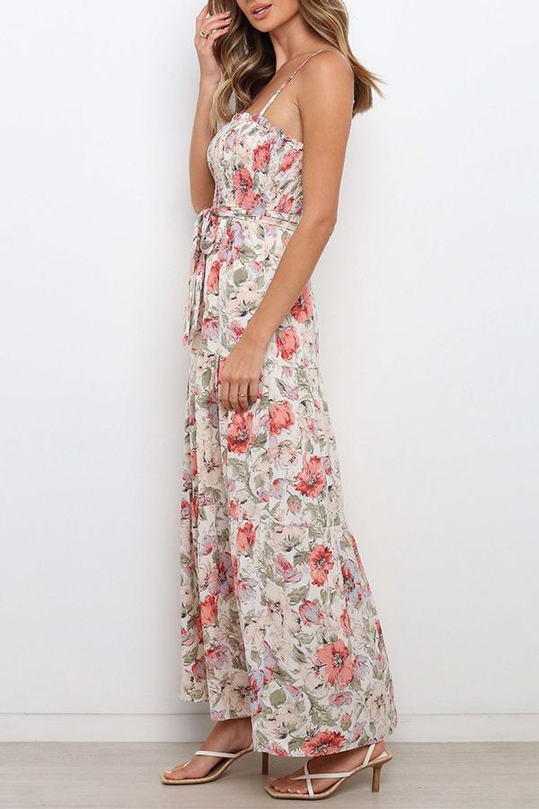 Tube Top Sleeveless Floral Maxi Dress