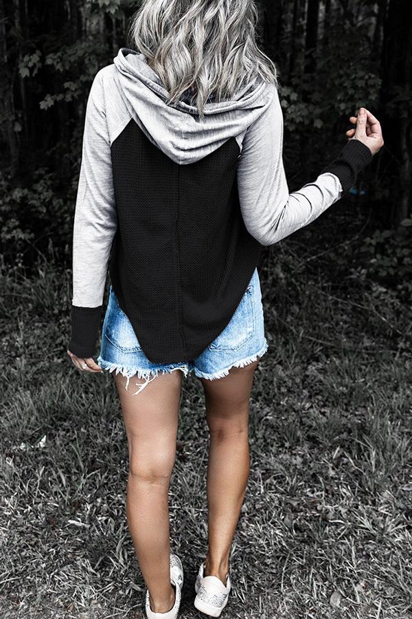 Casual Color Block Hoodie