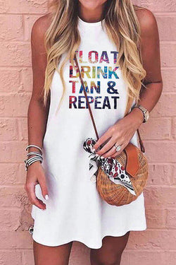 Letter Print Mini Tank Dress