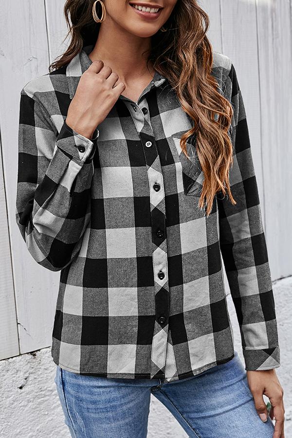 Basic Cotton Plaid Shirt