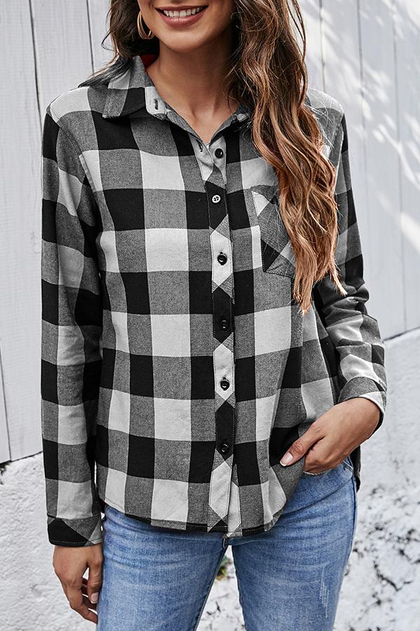 Basic Cotton Plaid Shirt