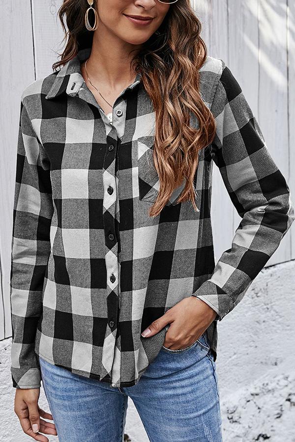 Basic Cotton Plaid Shirt