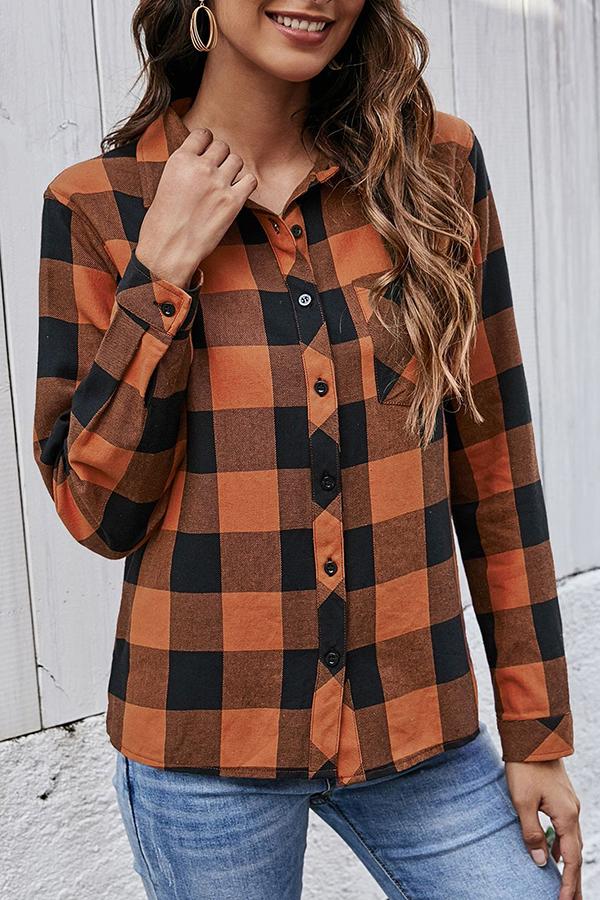 Basic Cotton Plaid Shirt