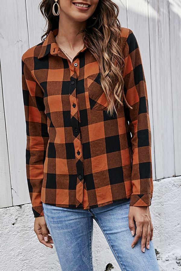 Basic Cotton Plaid Shirt