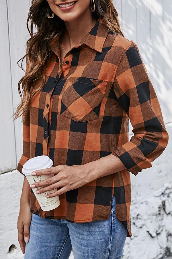 Basic Cotton Plaid Shirt