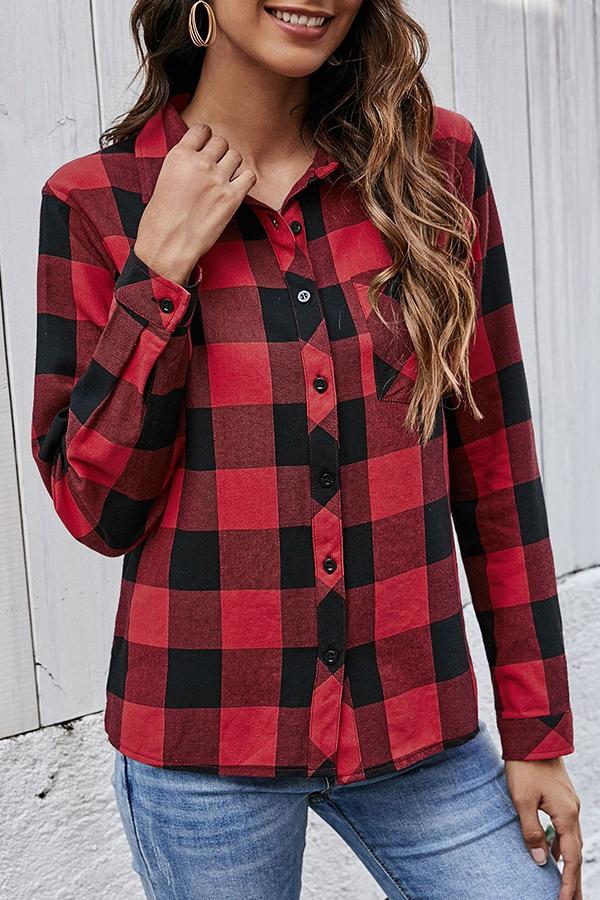 Basic Cotton Plaid Shirt