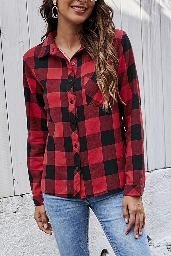 Basic Cotton Plaid Shirt