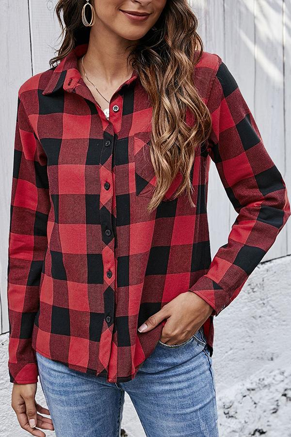 Basic Cotton Plaid Shirt