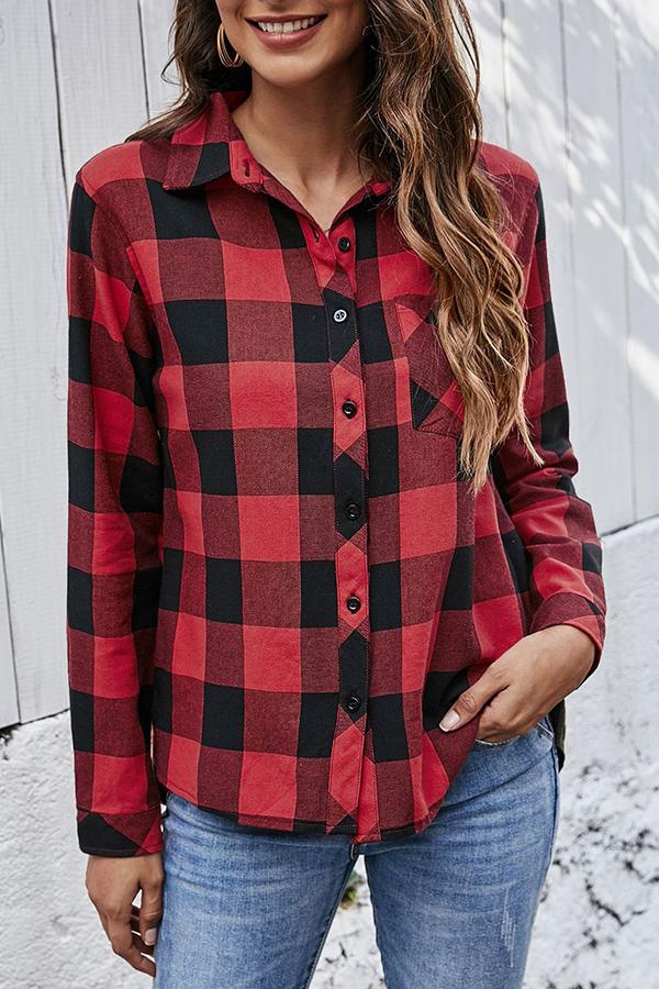 Basic Cotton Plaid Shirt