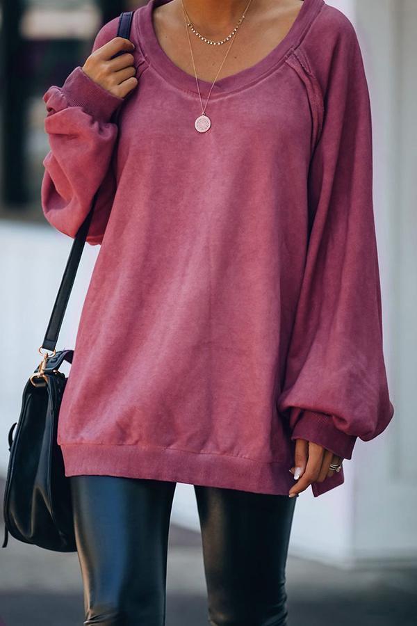 Heart-shaped Collar Halter Crossover Loose Sweatshirt