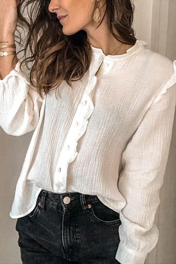 Ruffle Concise Commuter Blouse