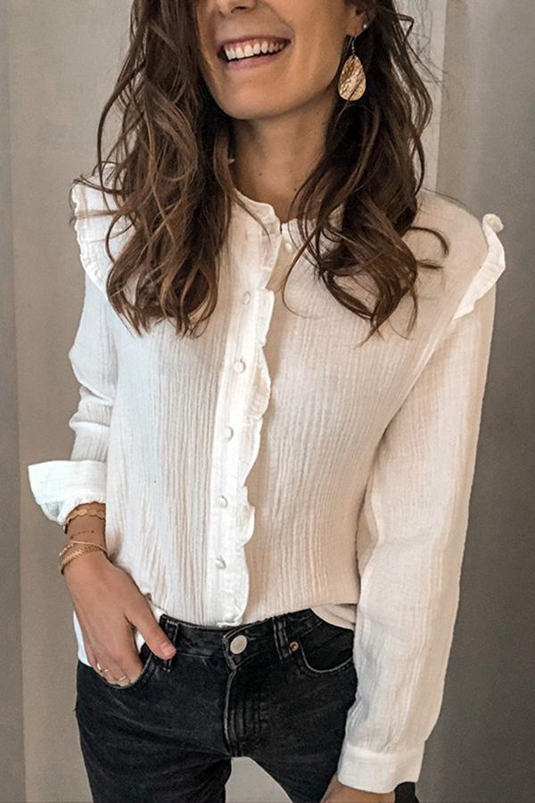 Ruffle Concise Commuter Blouse