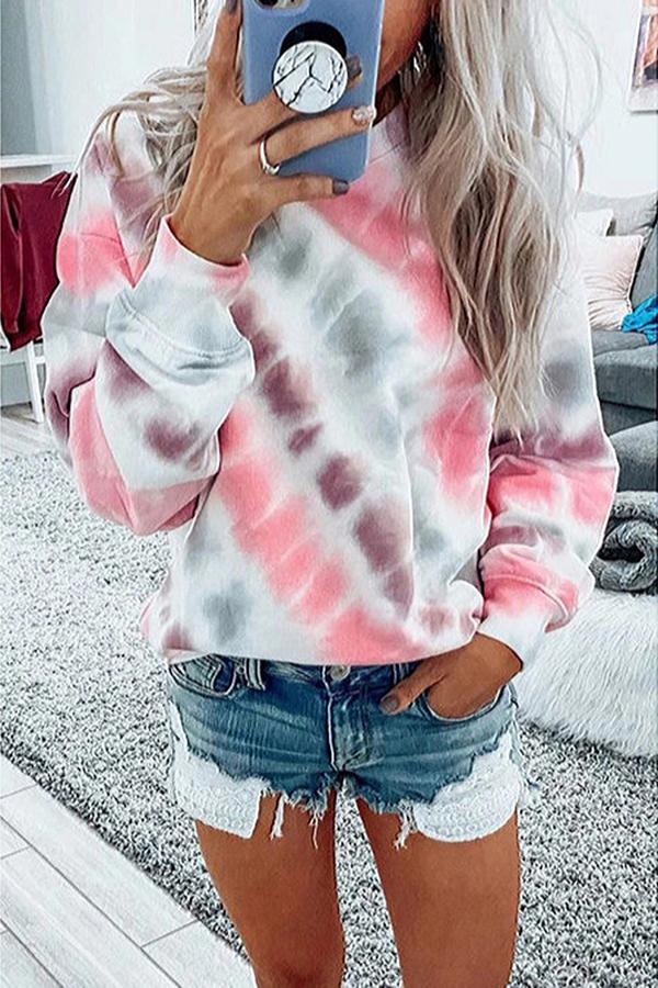 Loose Tie-dye Hooded Sweatshirt