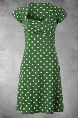 Polka Dot Square Neck Midi Dress