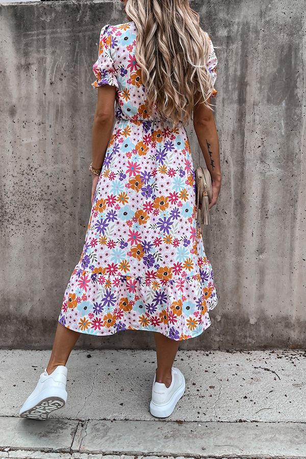 Casual Print Slim Maxi Dress