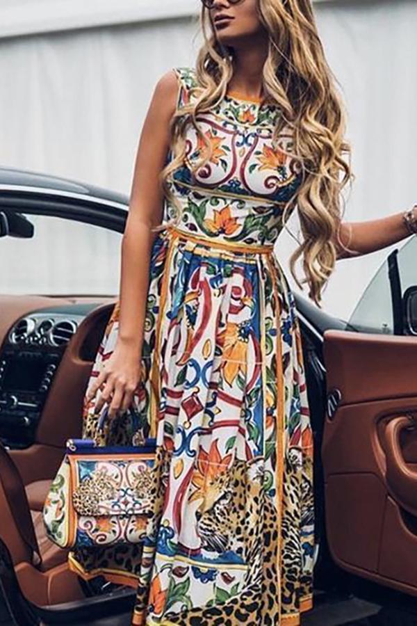 Vintage Printed Dress