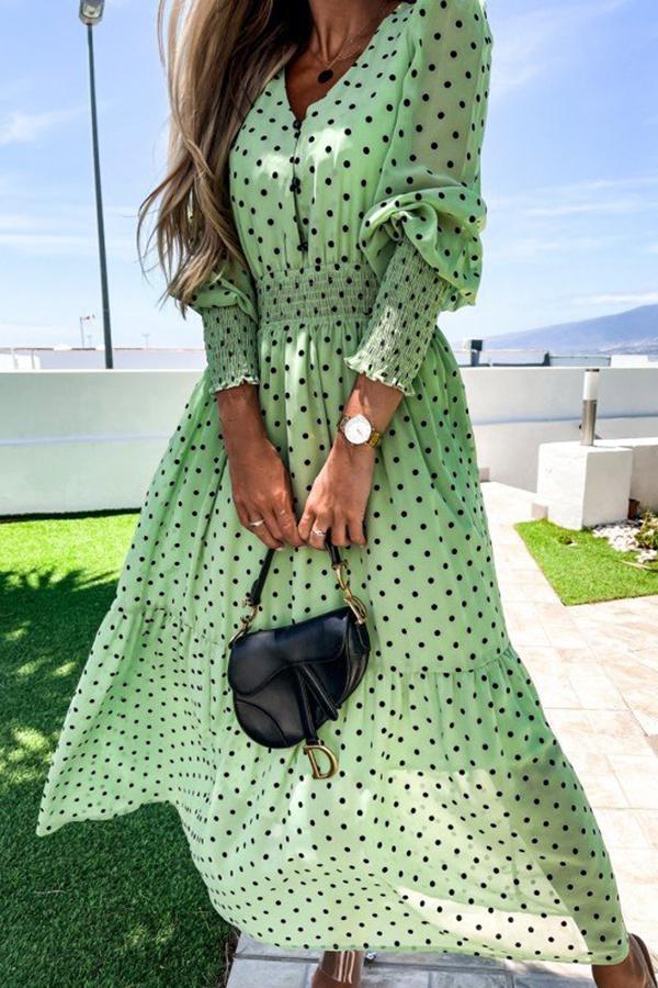 Polka Dot Chiffon Dress