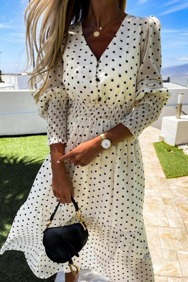 Polka Dot Chiffon Dress