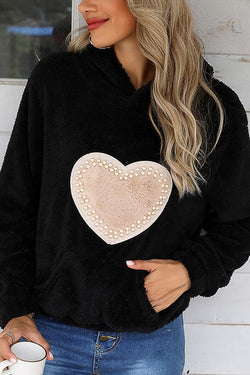 Black Heart Printed Hoody