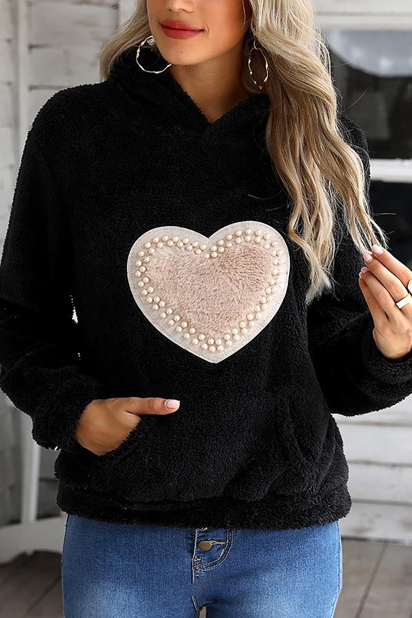 Black Heart Printed Hoody