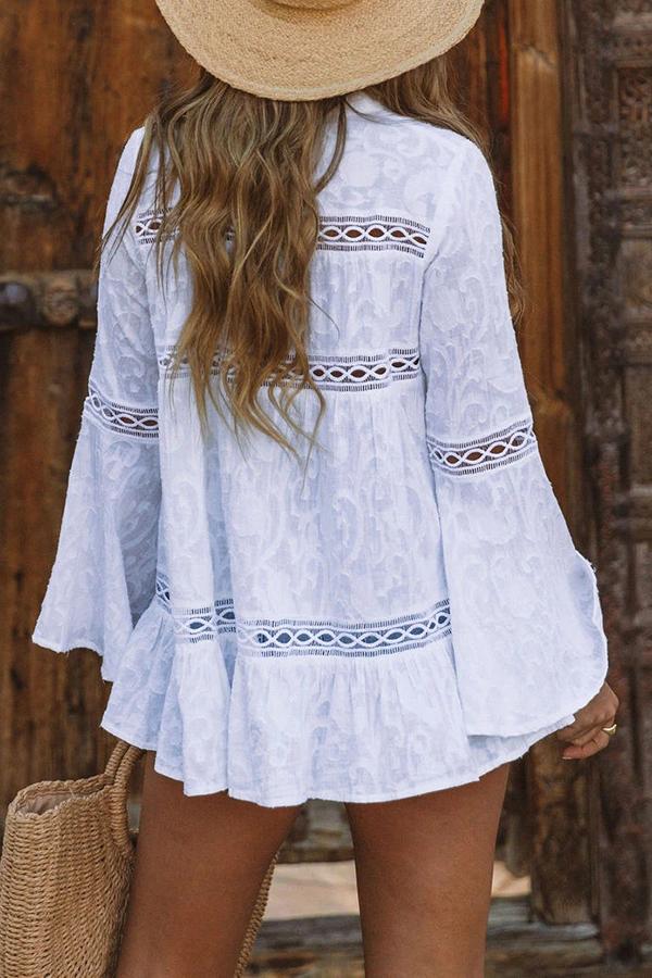 Beach Leisure Long-sleeved Jacquard Shirt