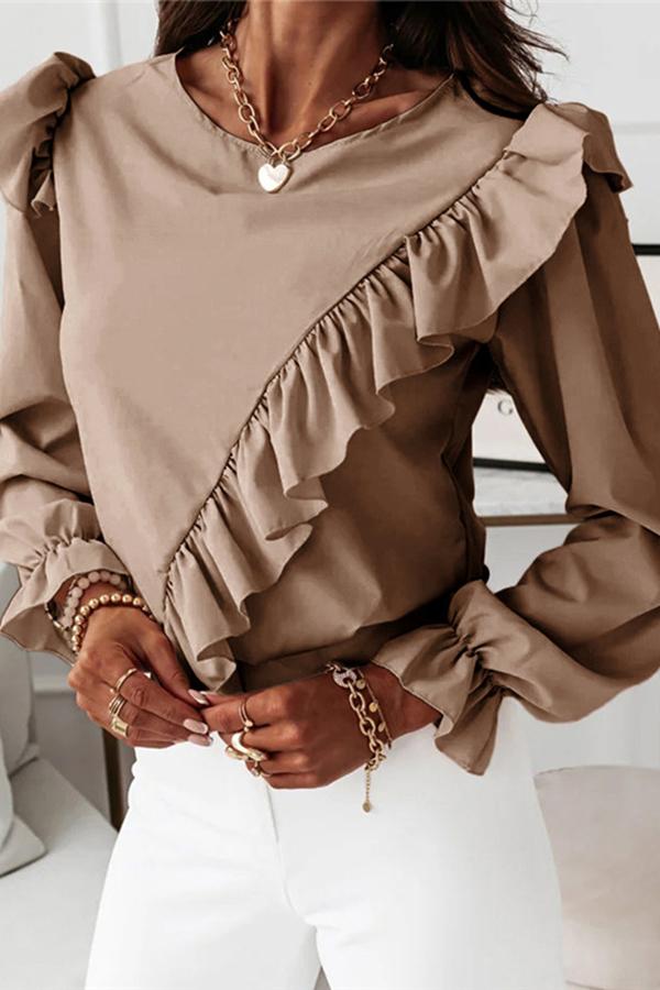 Flared Sleeve Ruffle Shirt