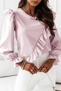 Flared Sleeve Ruffle Shirt