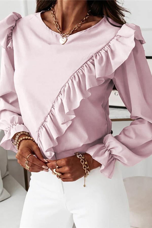 Flared Sleeve Ruffle Shirt