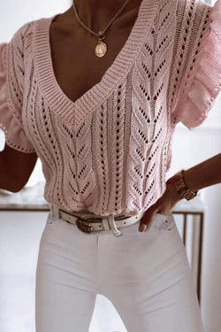 Ruffle Knitted Casual Top