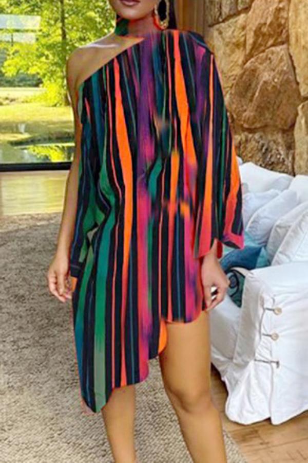 Cool Head Print Baggy Halter Dress